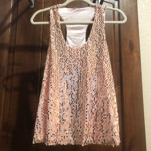 NWOT Pink Sequin Racerback Tank